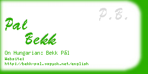 pal bekk business card