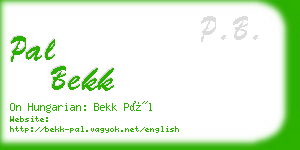 pal bekk business card